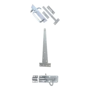 Single Gate Set with Suffolk Latch/Pad Bolt 400mm Galvorite Silver