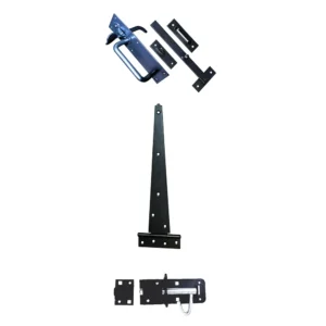Single Gate Set with Suffolk Latch/Pad bolt 400mm Durosil Black