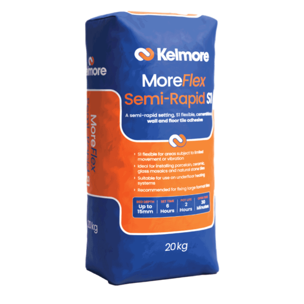 Kelmore MoreFlex Semirapid S1 Grey Tile Adhesive