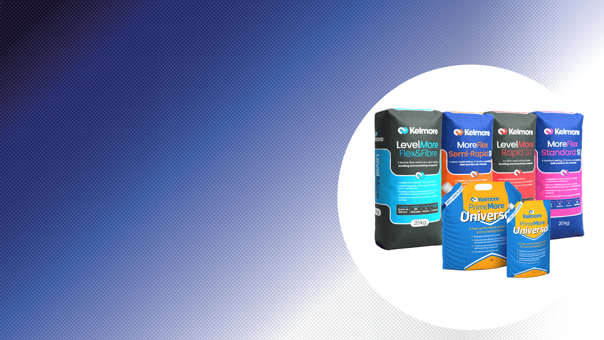 Kelmore Primers, Adhesives, and Levelling compounds for tiling and flooring